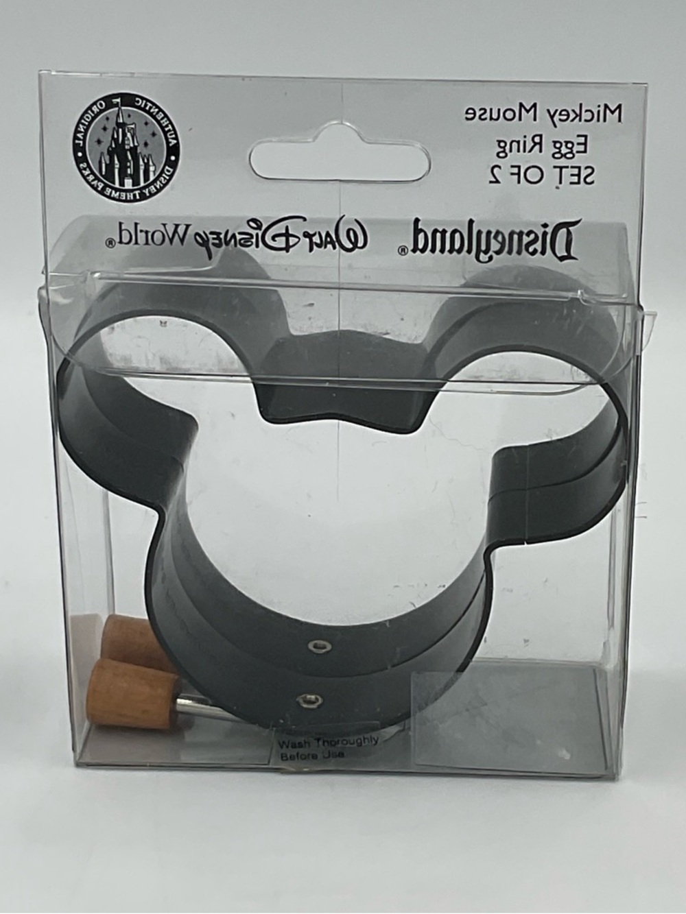 NWT Disneyland Walt Disney World Mickey Mouse Egg Ring Set of 2 - Black - Picture 3 of 6